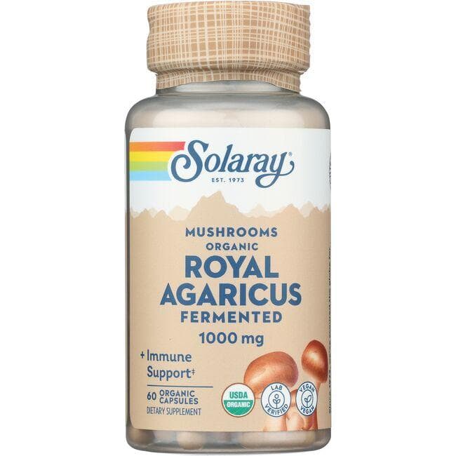 Solaray Mushrooms Organic Royal Agaricus Fermented Vitamin | 500 mg | 60 Caps | Herbs and Supplements