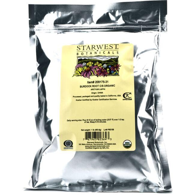 Starwest Botanicals Burdock Root C/S Organic Vitamin | 1 lb Package