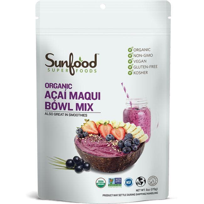 Sunfood Organic Acai Maqui Bowl Mix Vitamin | 6 oz Powder