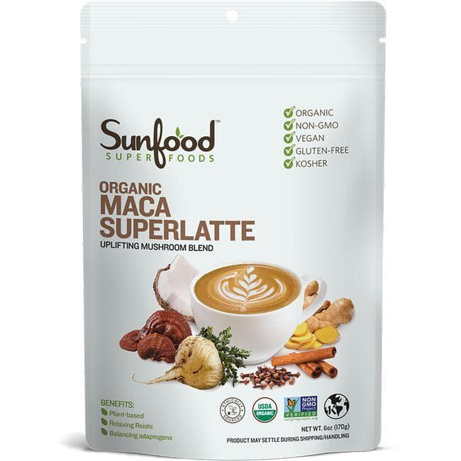 Sunfood Organic Maca Superlatte Supplement Vitamin | 6 oz Powder