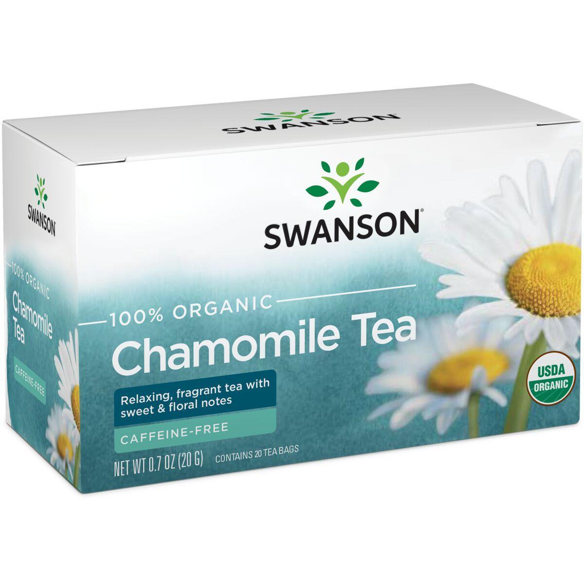 Swanson Vitamins 100% Organic Chamomile Tea - Caffeine Free | 20 Bags