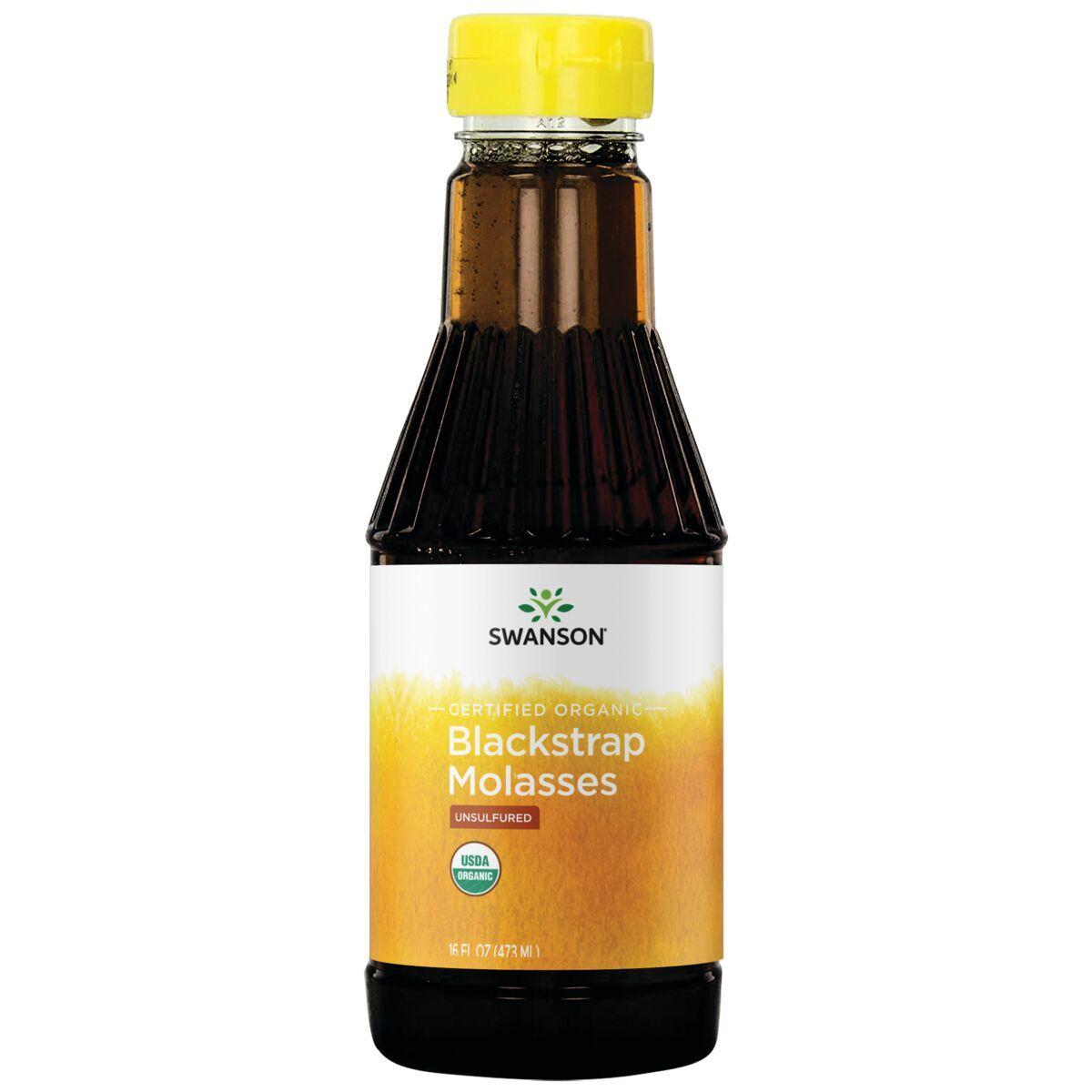 Swanson Vitamins Certified Organic Blackstrap Molasses - Unsulfured Vitamin | 16 fl oz Liquid