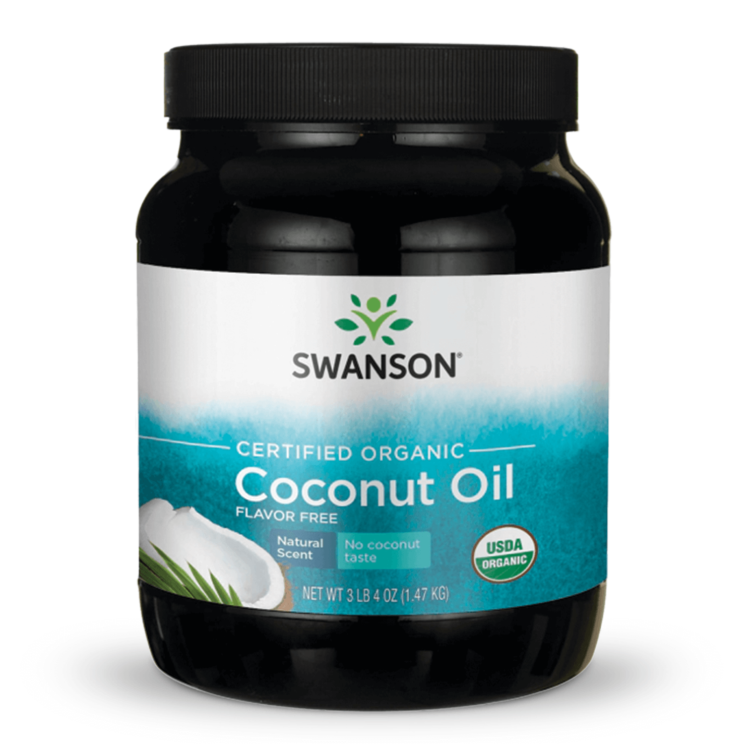 Swanson Vitamins Certified Organic Coconut Oil Flavor Free Vitamin | 3 lb 4 oz Solid Oil