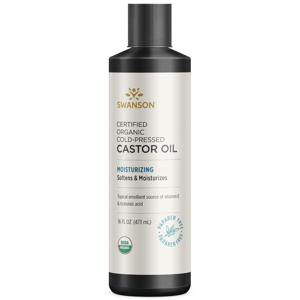 Swanson Vitamins Certified Organic Cold-Pressed Castor Oil Vitamin | 16 fl oz Liquid