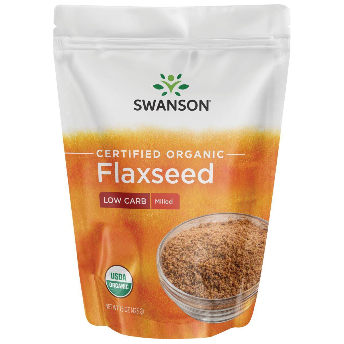 Swanson Vitamins Certified Organic Flaxseed - Milled | 15 oz Powder
