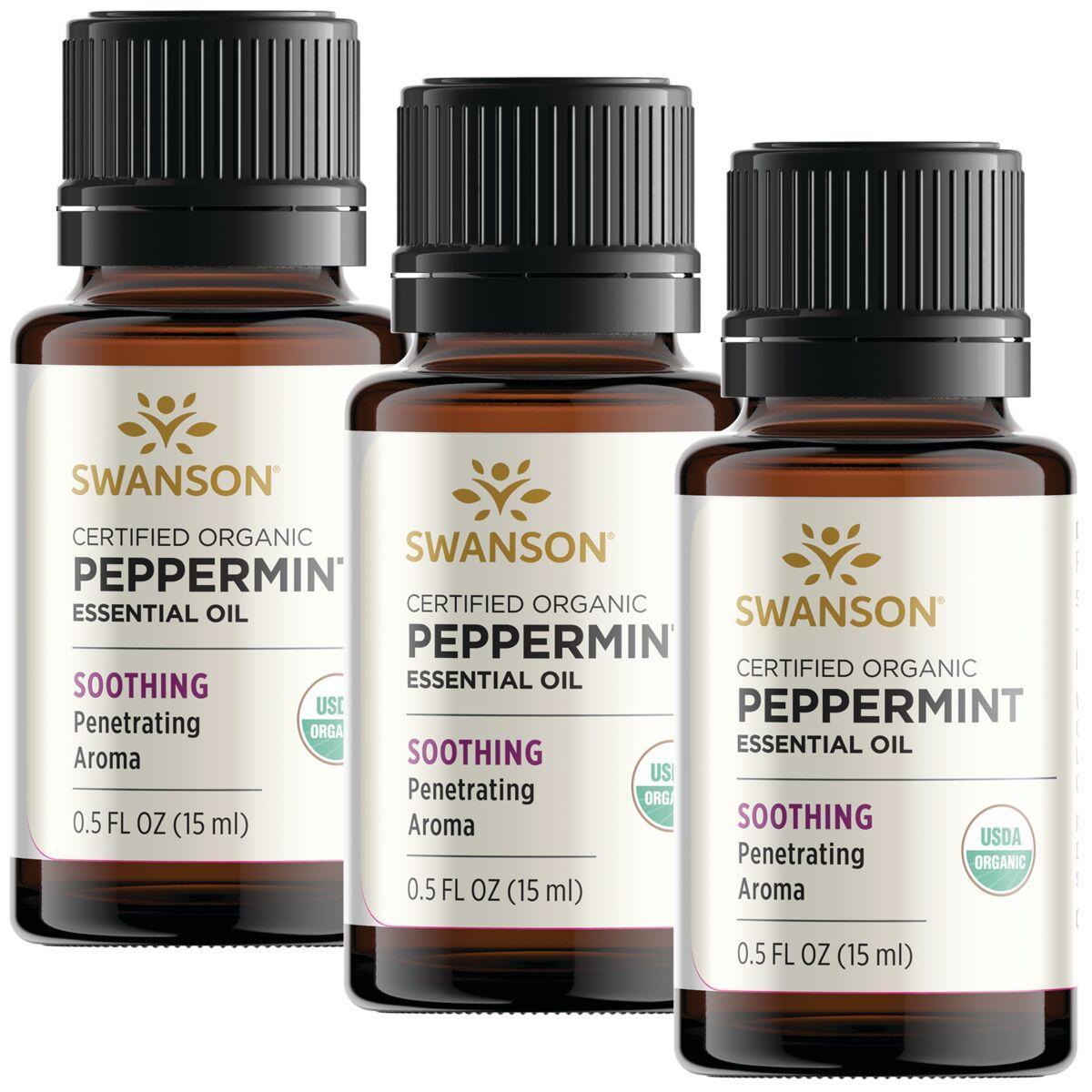 Swanson Vitamins Certified Organic Peppermint - 3 Pack Vitamin | 3 Pack | Essential Oils