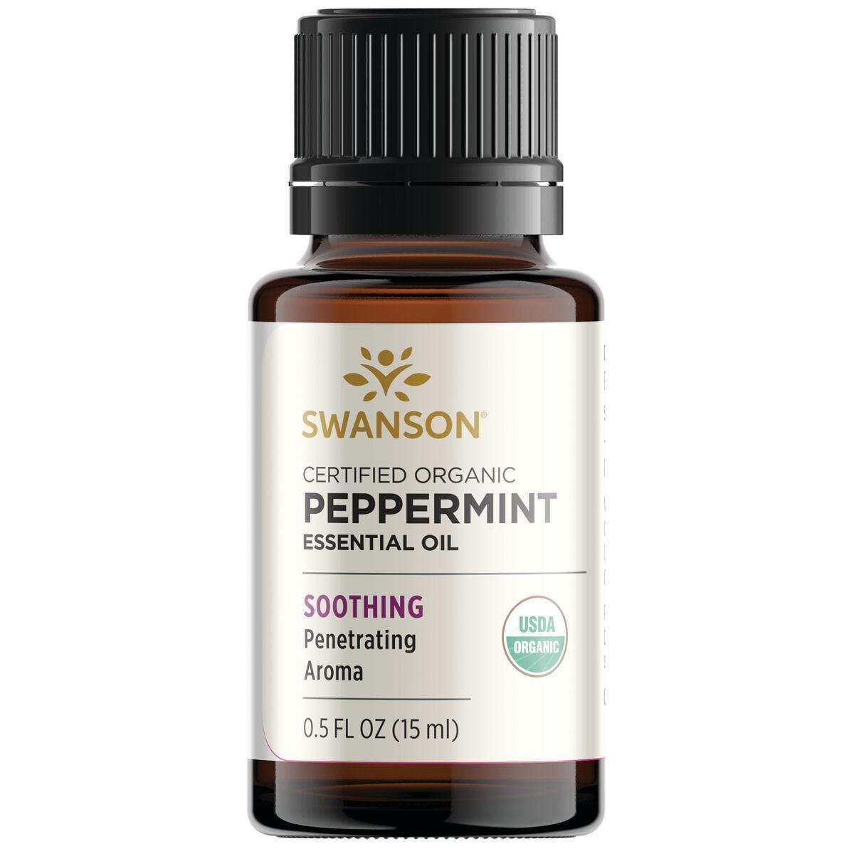Swanson Vitamins Certified Organic Peppermint Vitamin | 0.5 fl oz Liquid | Essential Oils