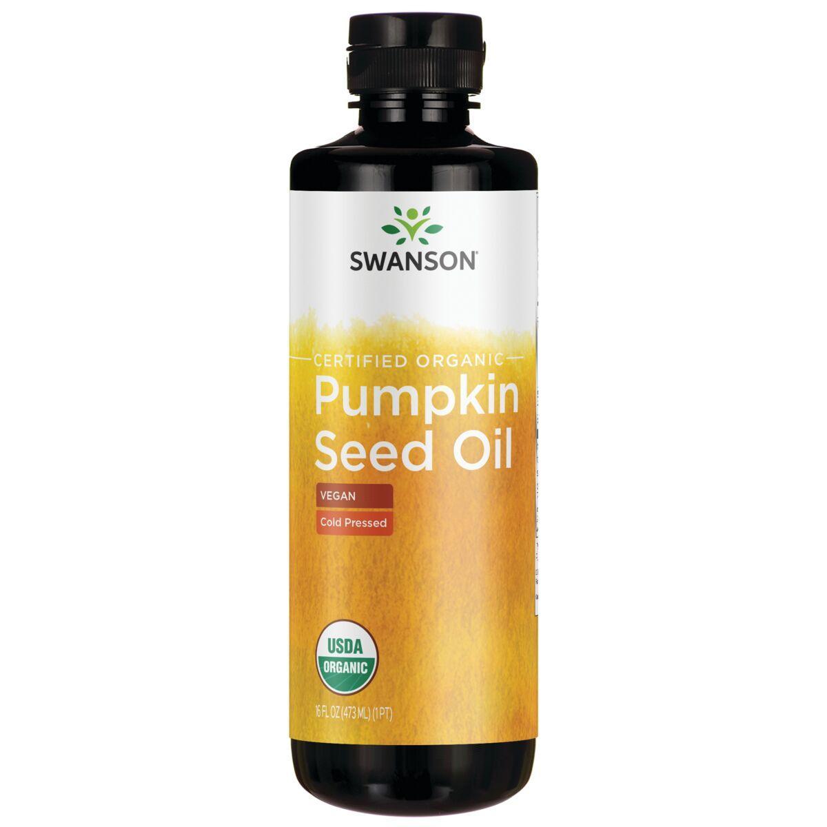 Swanson Vitamins Certified Organic Pumpkin Seed Oil - Cold Pressed | 16 fl oz Liquid