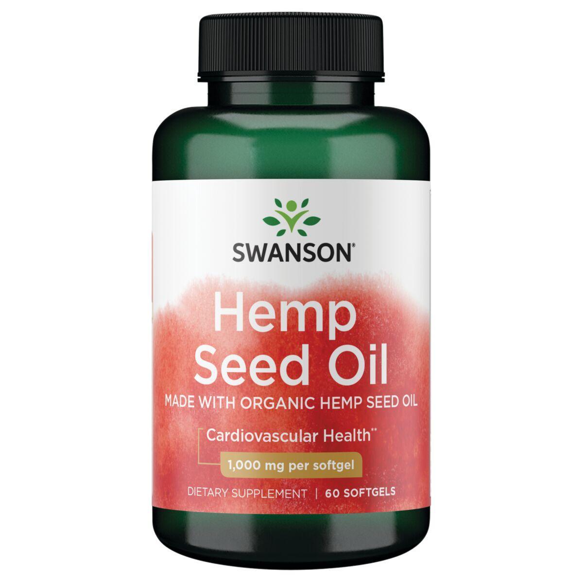 Swanson Vitamins Hemp Seed Oil Made with Organic Hempseed Supplement Vitamin | 1000 mg | 60 Soft Gels