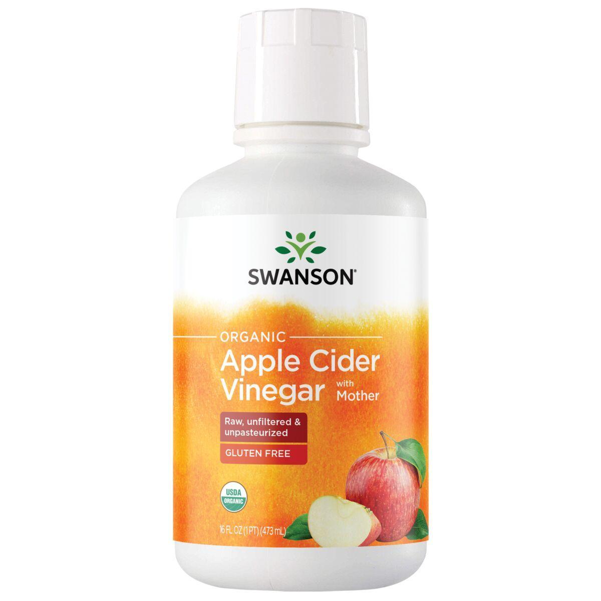 Swanson Vitamins Organic Apple Cider Vinegar with Mother | 16 fl oz Liquid | Weight Management