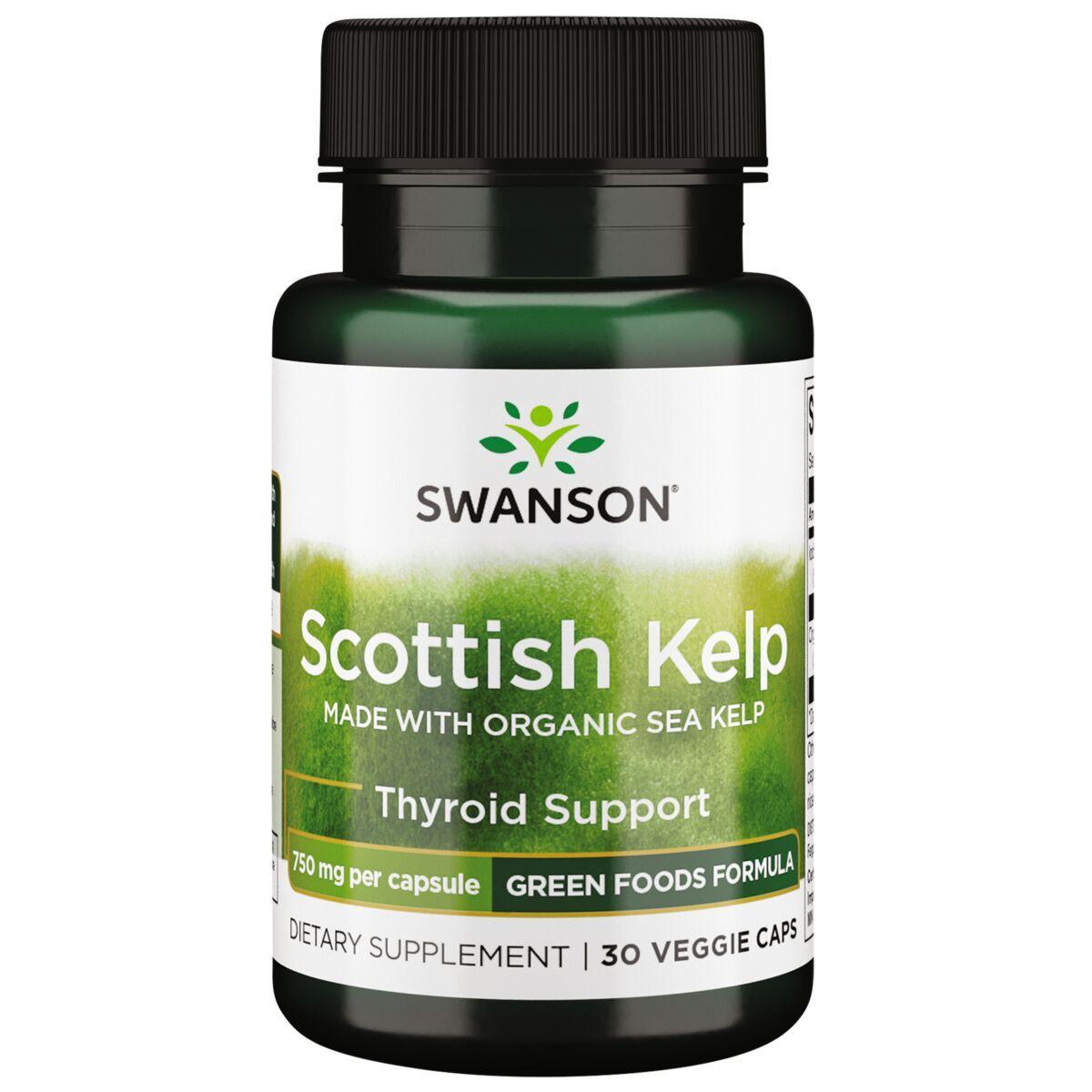 Swanson Vitamins Scottish Kelp - Made with Organic Sea Supplement Vitamin | 750 mg | 30 Veg Caps