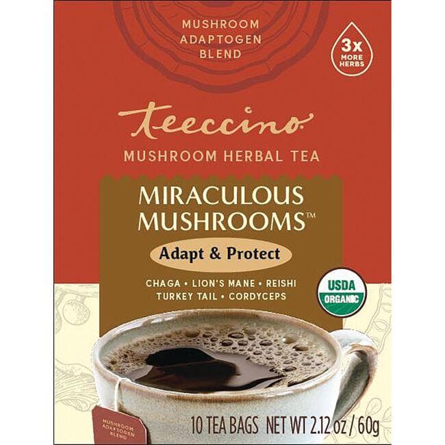 Teeccino Mushroom Herbal Tea - Miraculous Mushrooms | 10 Bags