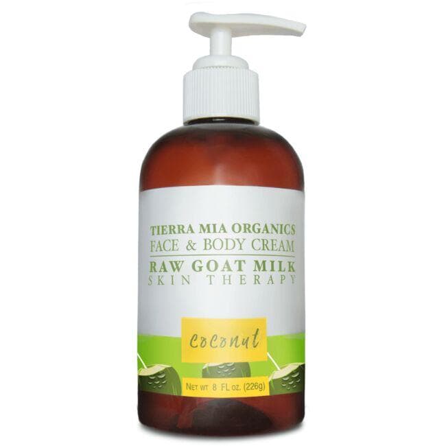 Tierra Mia Organics Face & Body Cream Raw Goat Milk Skin Therapy - Coconut | 8 fl oz Cream