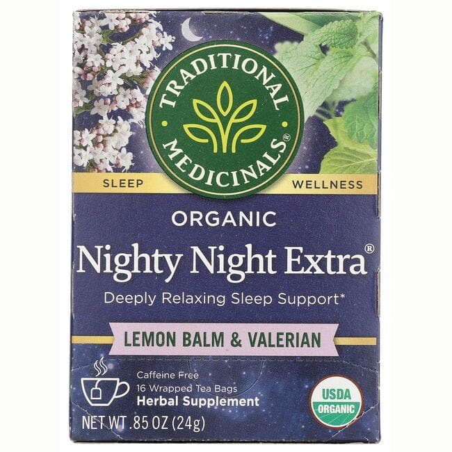 Traditional Medicinals Organic Nighty Night Tea - Lemon Balm & Valerian | 16 Bags