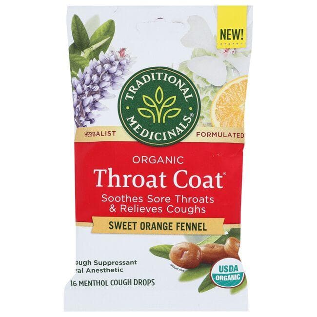 Traditional Medicinals Organic Throat Coat - Sweet Orange Fennel | 16 ct