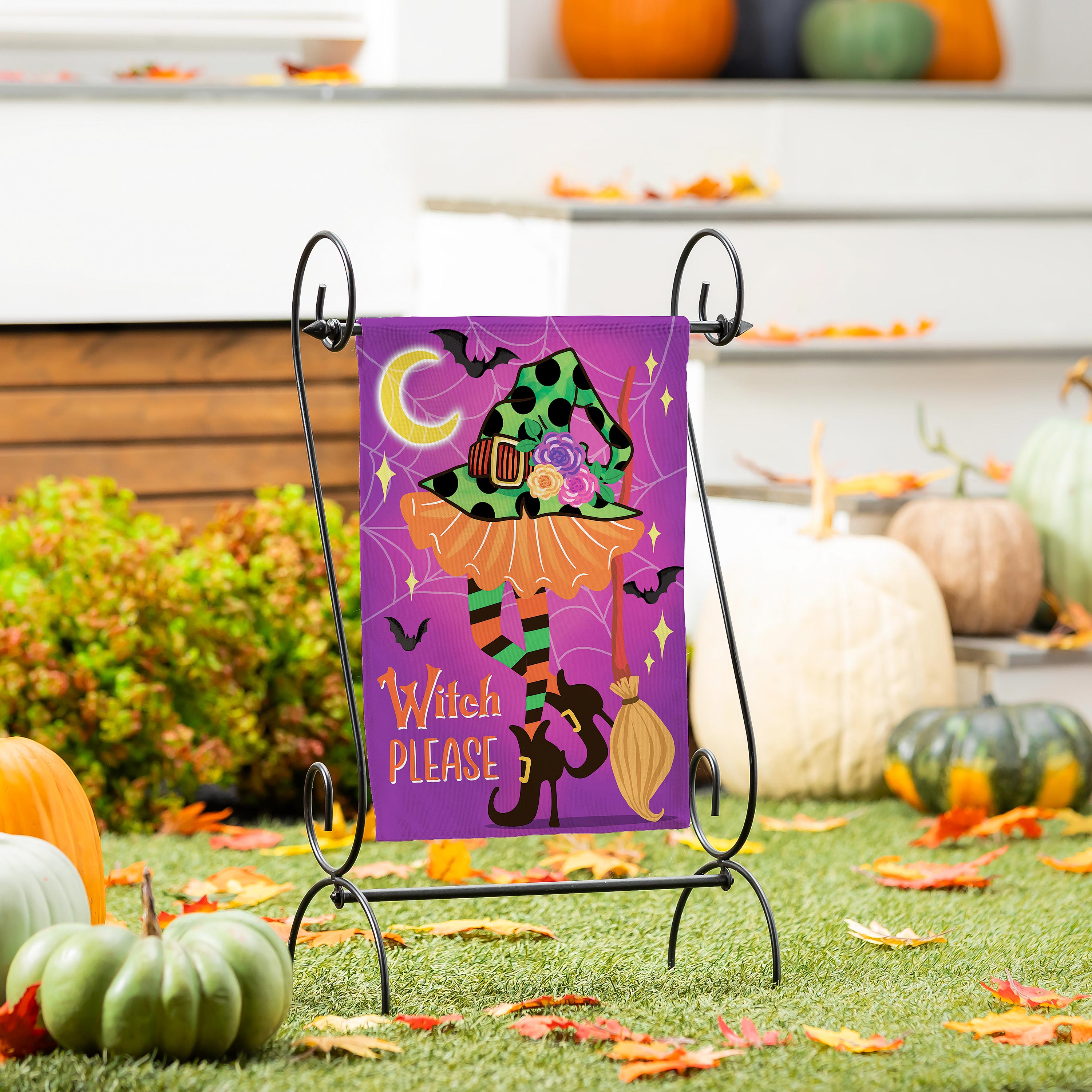 Witchy Please Suede Garden Flag