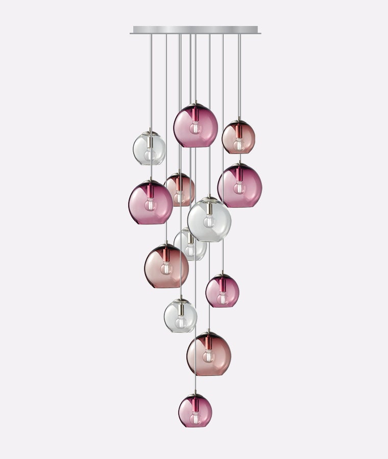 Plum Rose Cascade Chandelier | 9 Or 13 Lights