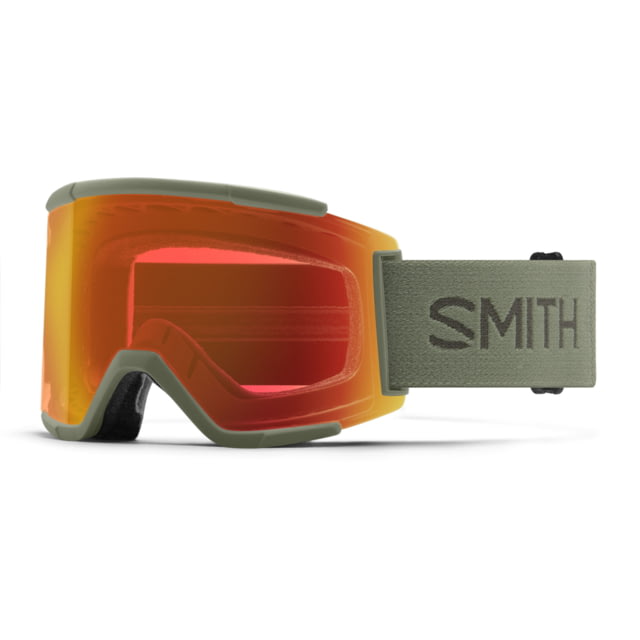 Smith Squad XL Snow Goggle Fatigue Green Frame ChromaPop Everyday Red Mirror Lens