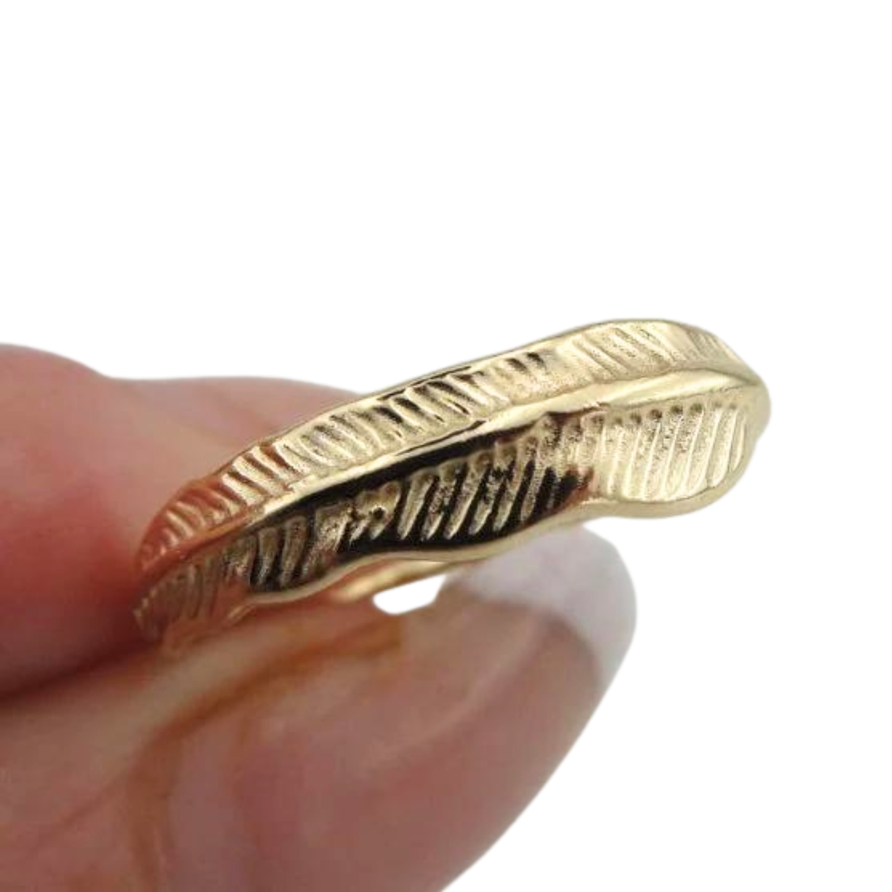 Delicate Feather Ring Handmade 14K Yellow Gold Filled Jewelry
