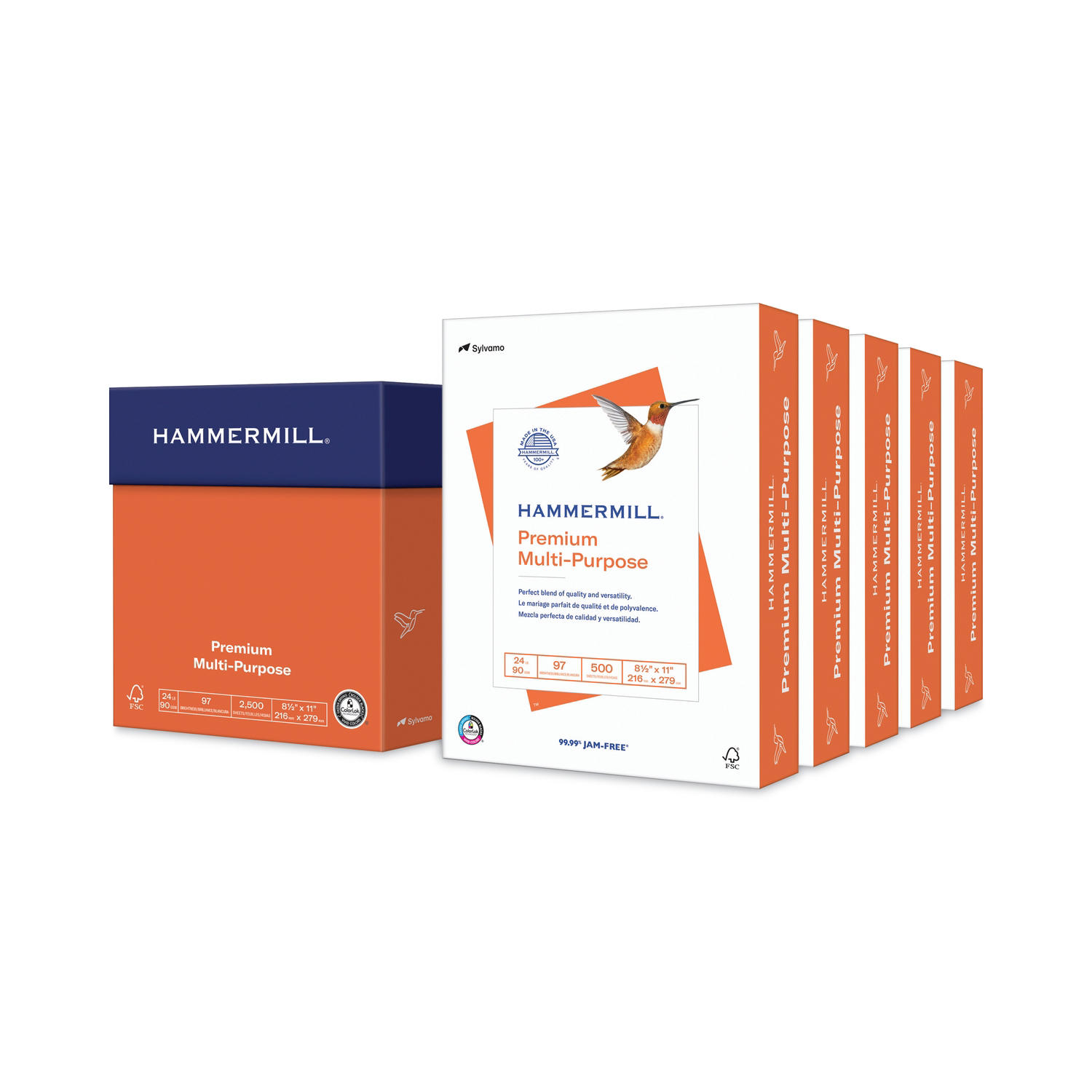 Hammermill - Premium Multipurpose Paper, 8-1/2 x 11, White - 2500/Carton