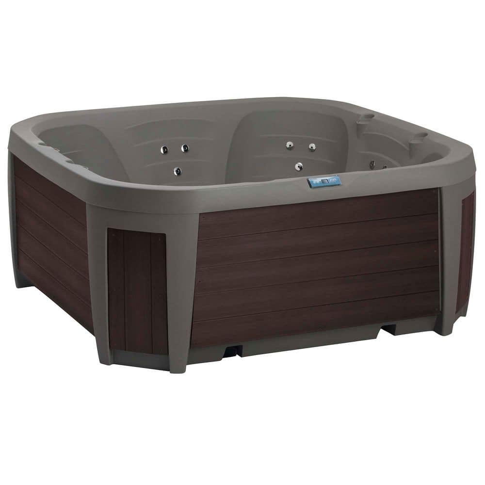 Maui Hot Tub 6-Person, 25-SS Jet Open, 110V/230V with Heater, Ozone, Waterfall and Upgraded Synthetic Wood Skirt