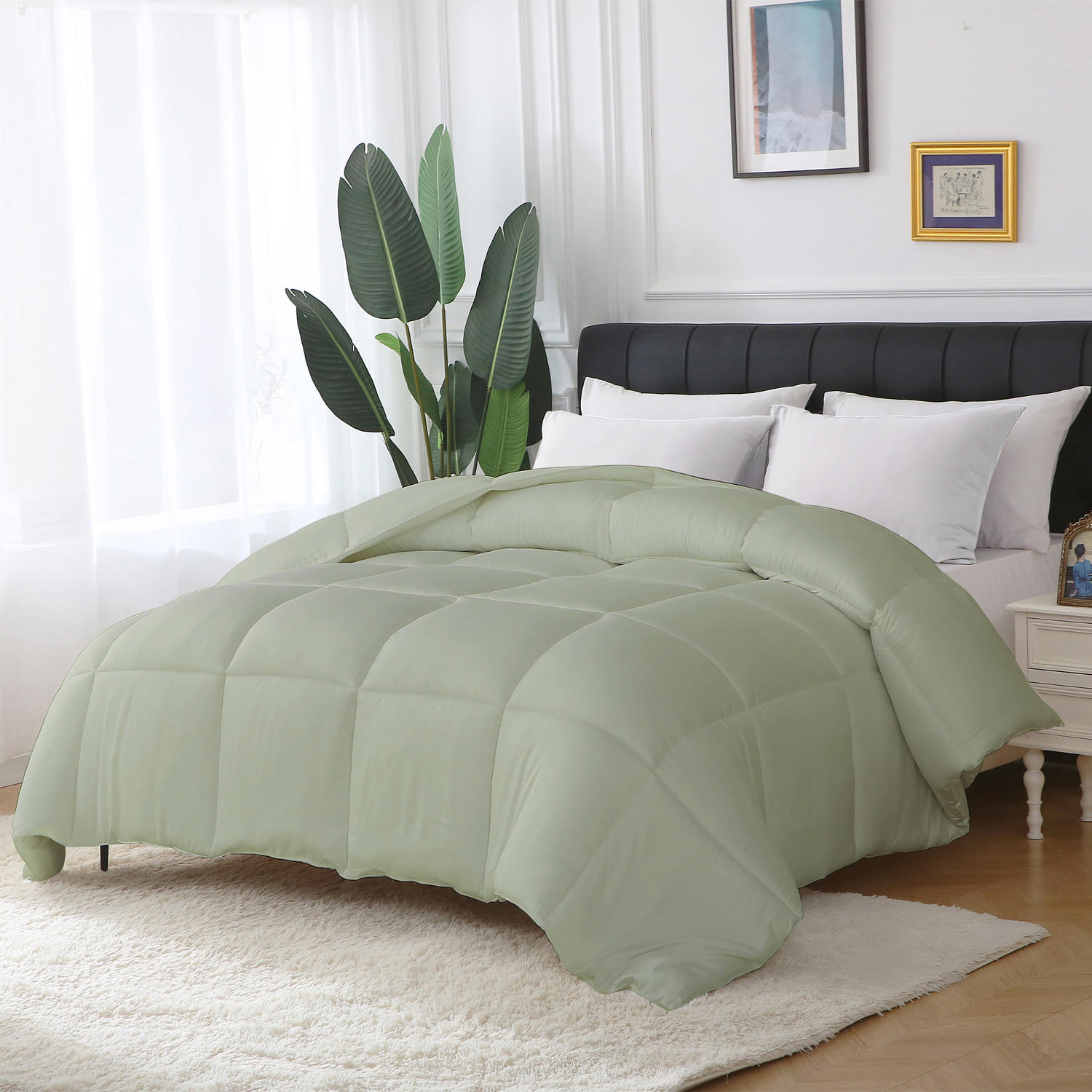 St. James Home Bamboo Down Alternative Comforter - Full/ Queen - Sage:- Full/Queen, Sage