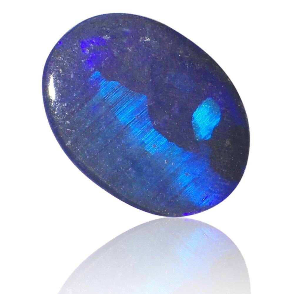 Australian Black Opal Doublet Cabochon 0.54Ct | Electric Blue Gemstone For Custom Earrings, Pendant, Or Handmade Ring 1880C007