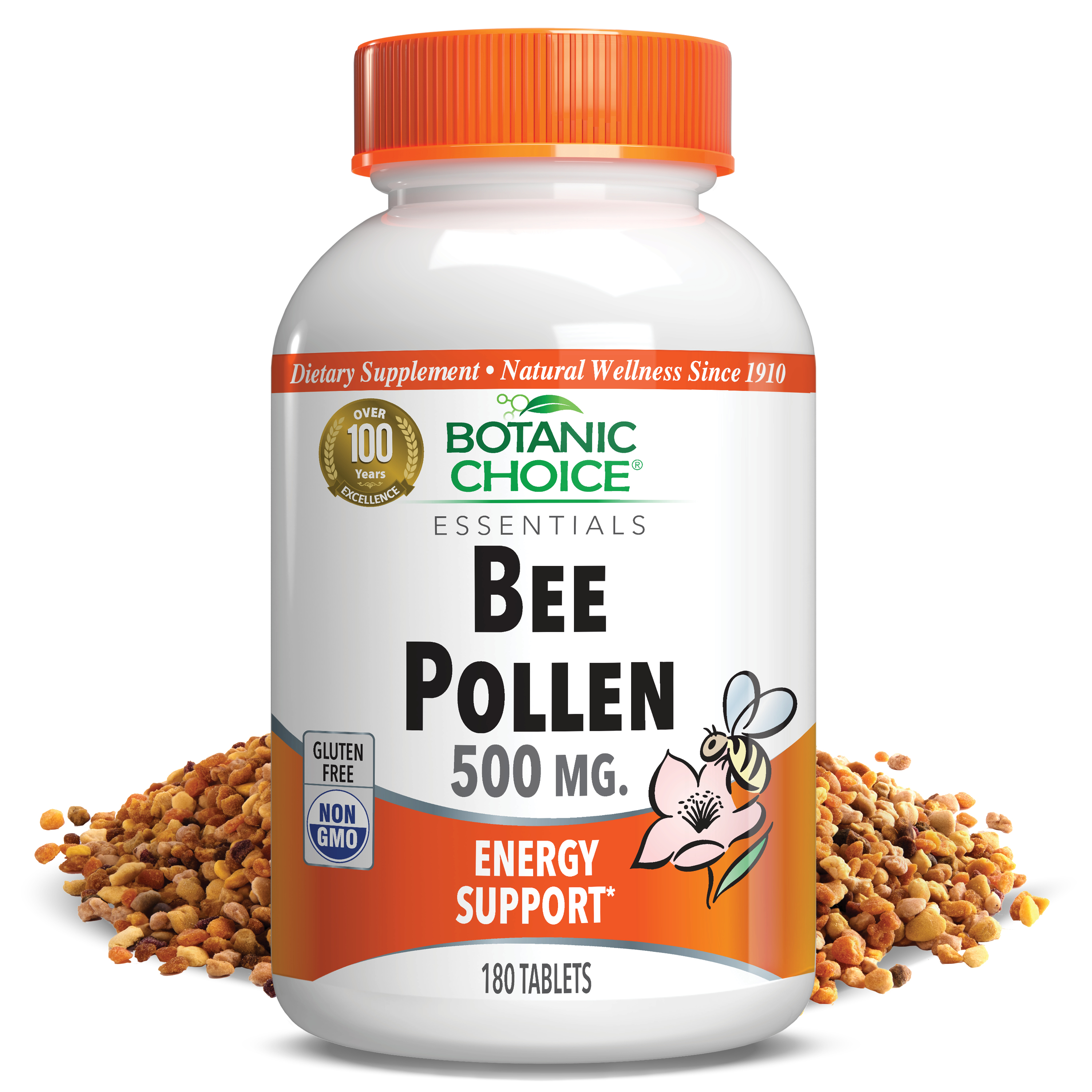 Bee Pollen Tablets 500 mg - Energy Support Supplement - 180 Tablets