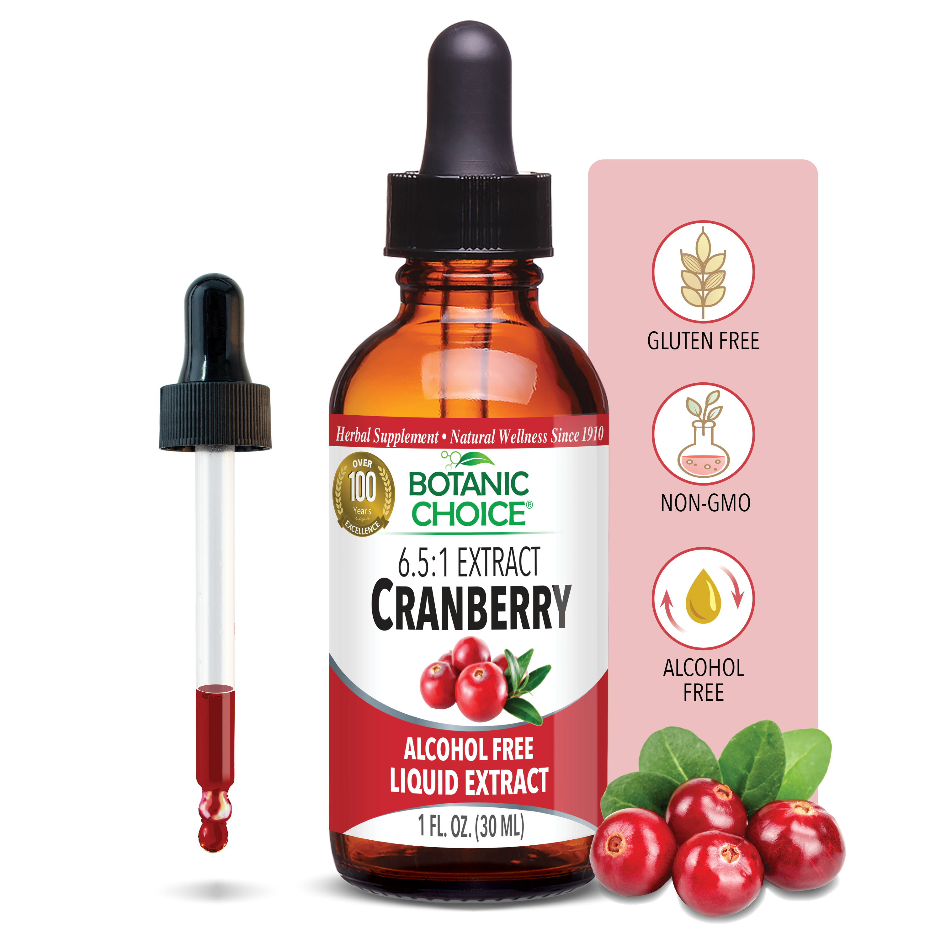Cranberry Liquid Extract - Urinary Support Supplement - 1 Oz