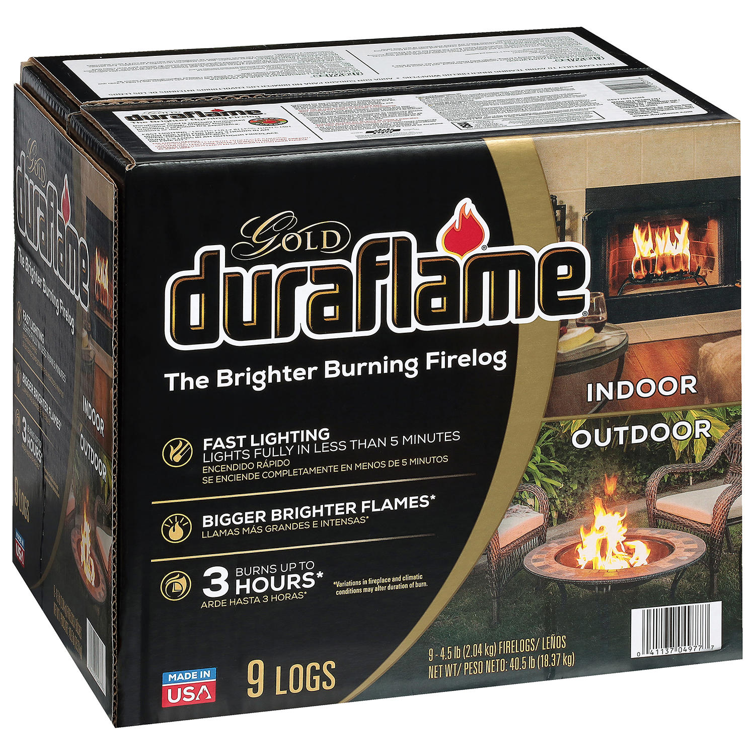 Duraflame Gold Ultra-Premium 4.5 lb. Firelogs, 9-pack Case 3-Hour Burn