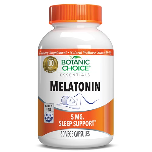 Melatonin 5 mg 60 Vege Vegetarian Capsules - Nighttime Support Supplement - 60 Vegetarian Capsules