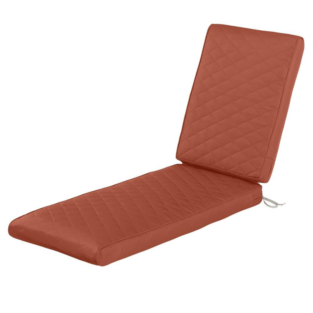 Montlake FadeSafe 80 in. L x 26 in. W x 3 in. Thick Spice Outdoor Quilted Chaise Lounge Cushion