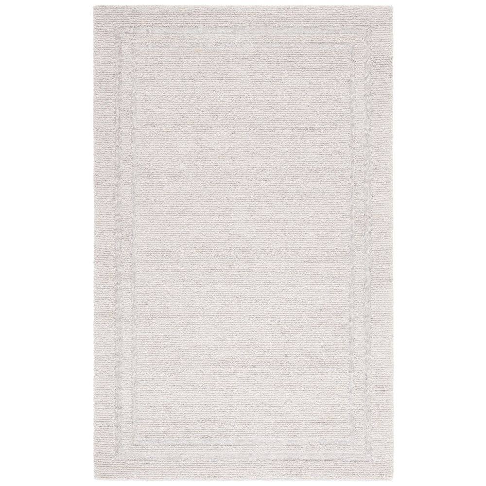 Renewal 6 ft. x 9 ft. Light Beige Solid Border Area Rug