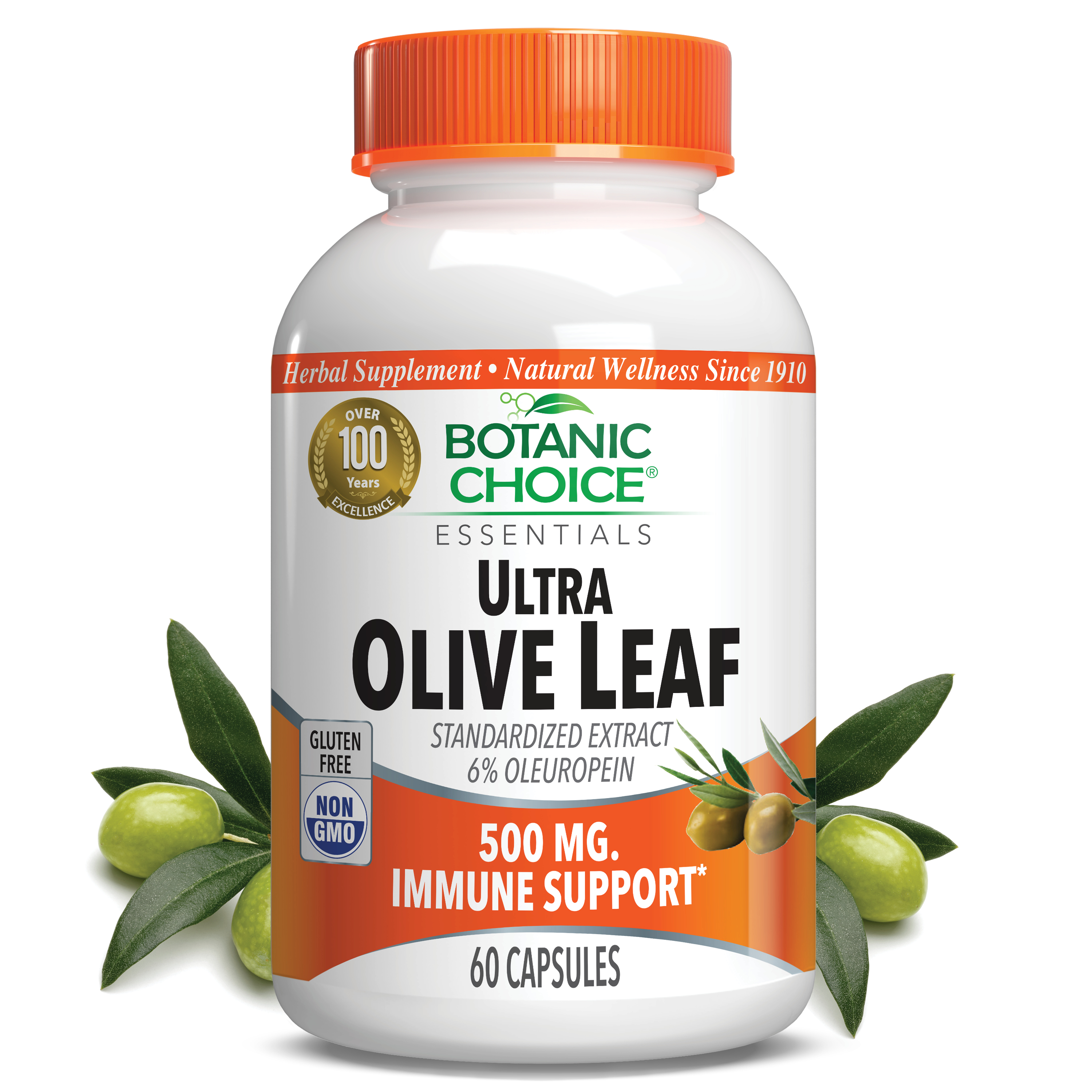 Ultra Olive Leaf 500 mg - Antioxidants Supplement - 60 Capsules