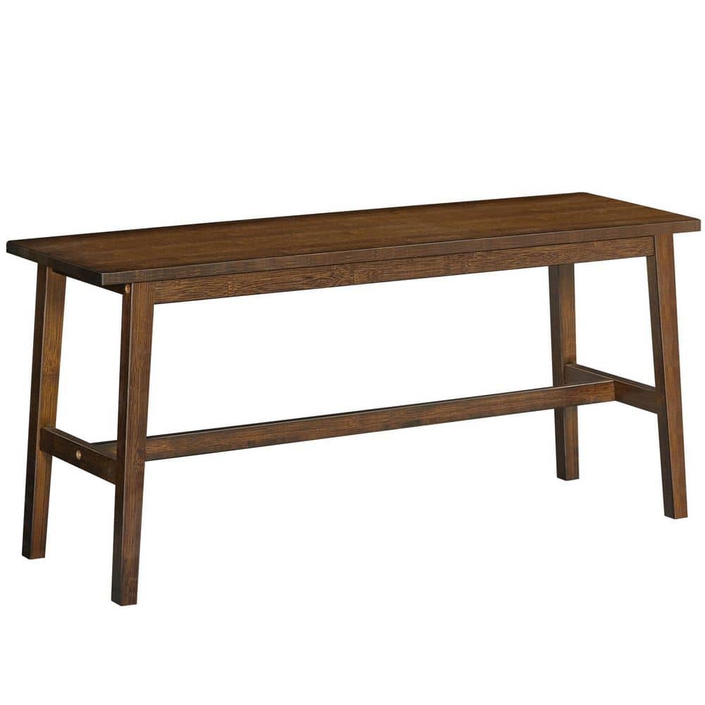 Wood Outdoor Storage Stool 39.3 in. Bamboo Dining Bench Farmhouse Kitchen Table Bench, Kitchen and Living Room Furniture