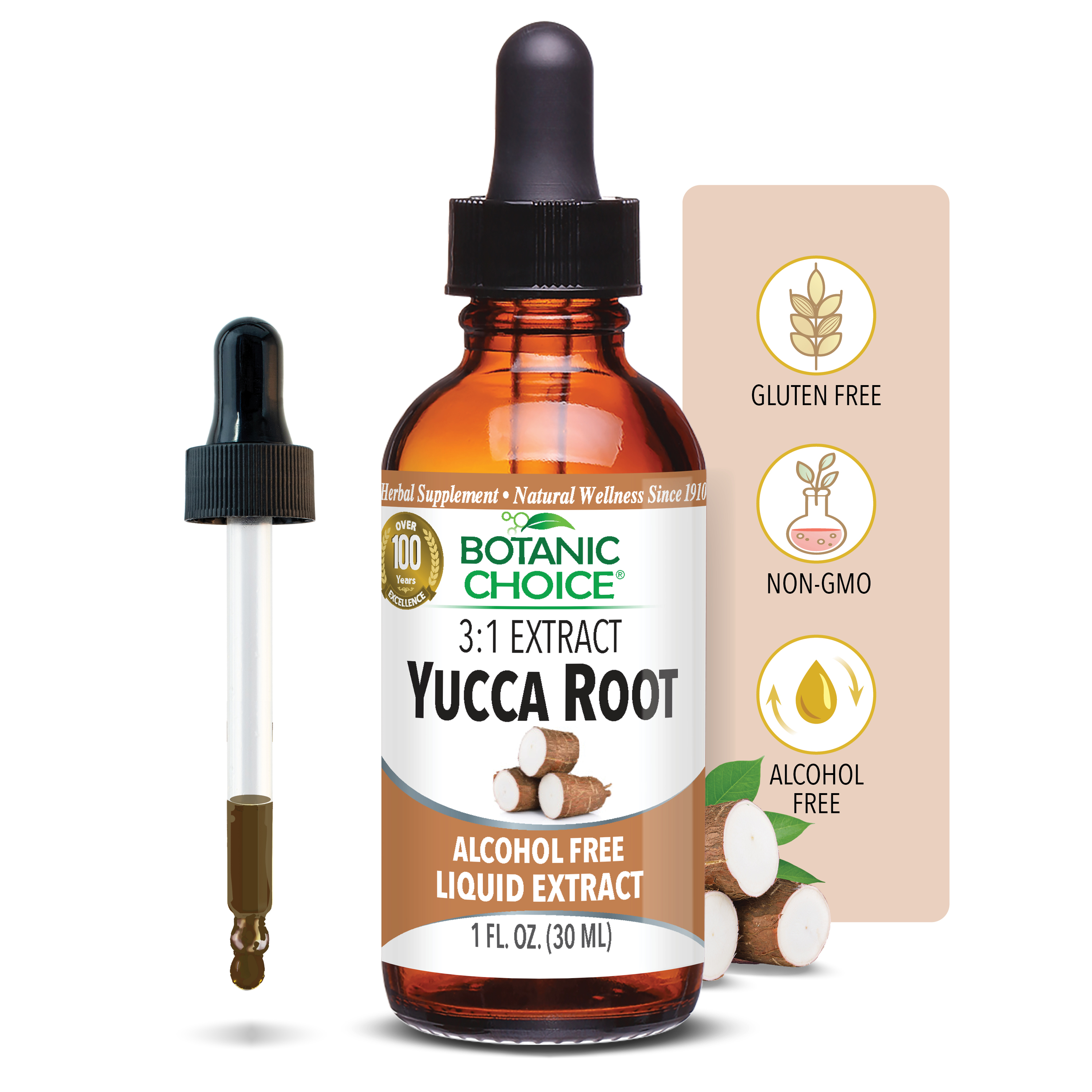 Yucca Root Liquid Extract - Health Support Supplement - 1 Oz