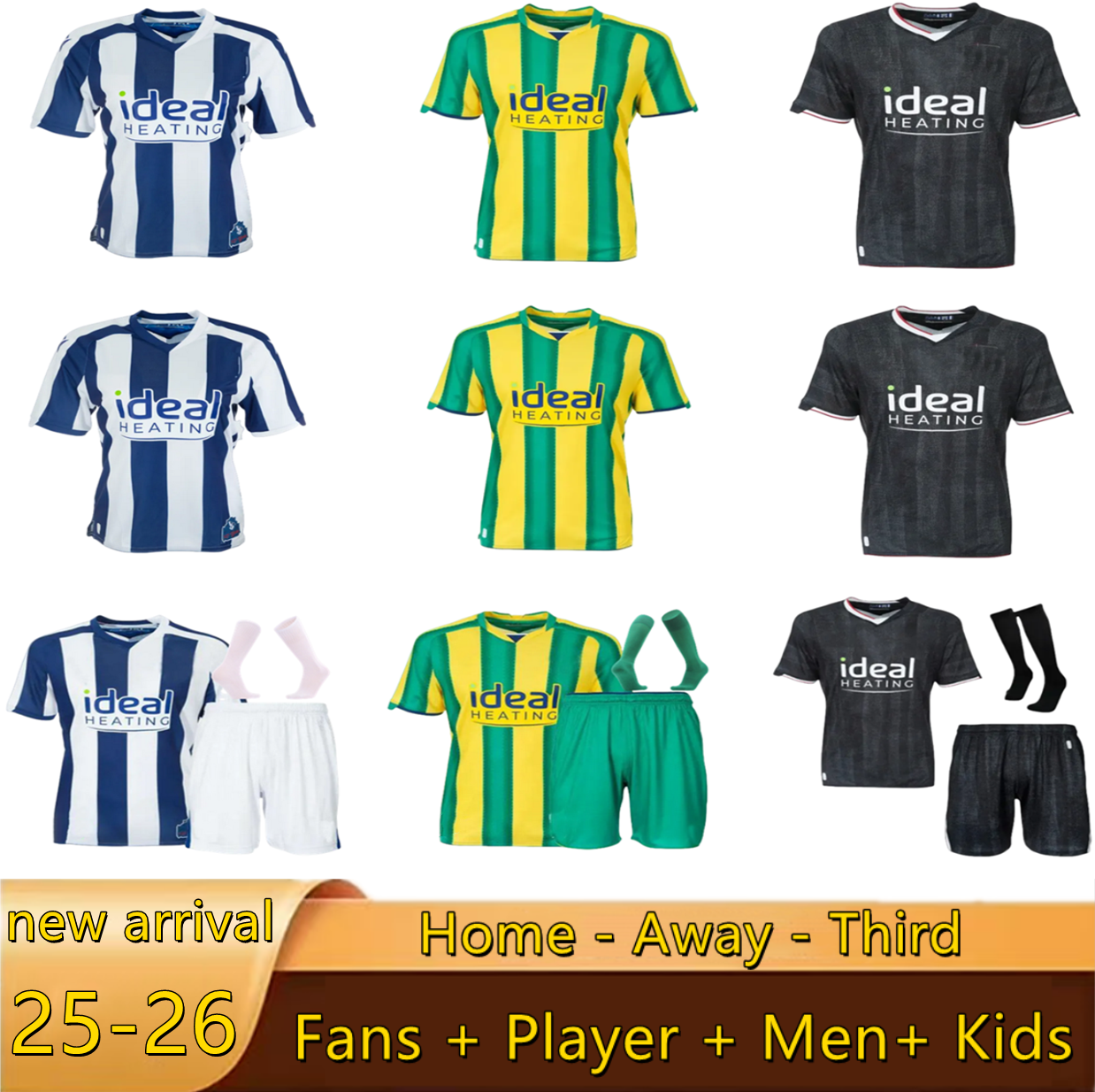 2025 2026 West Bromwich soccer jerseys JOSH MAJA FELLOWS GRANT MOWATT JOHNSTON ADIS 125-Year Anniversary home away KIDS KIT