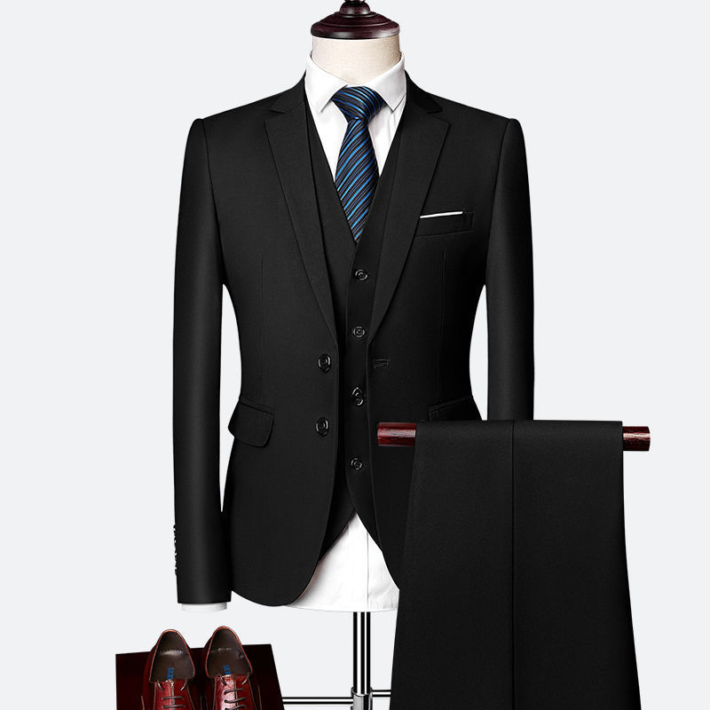 3864 three-piece professional formal suit for groomsmen