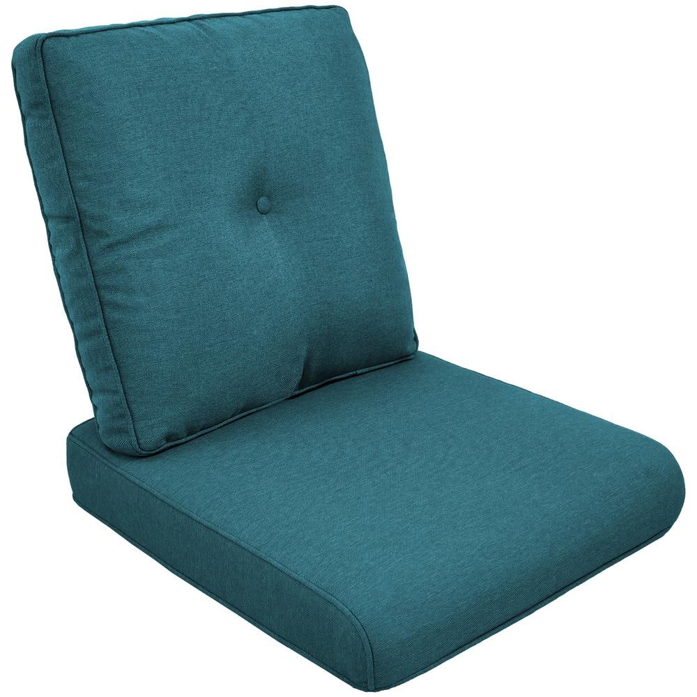 ArcoBay 22 in. x 25 in. x 4 in. 2-Piece Deep Seating Outdoor Lounge Chair Replacement Cushion Set in Peacock Blue
