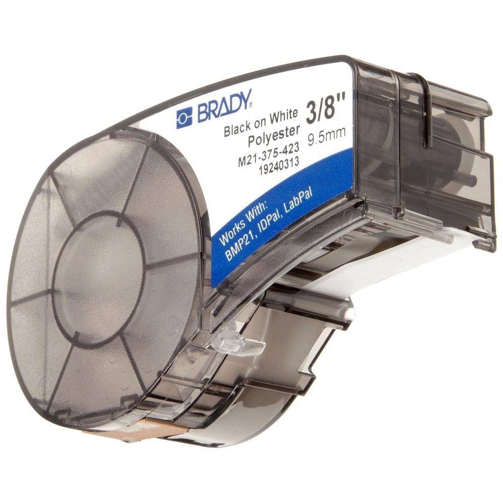 Brady Series Label Cartridge 0.375 in. W B423 Permanent Polyester, Black on White Labels
