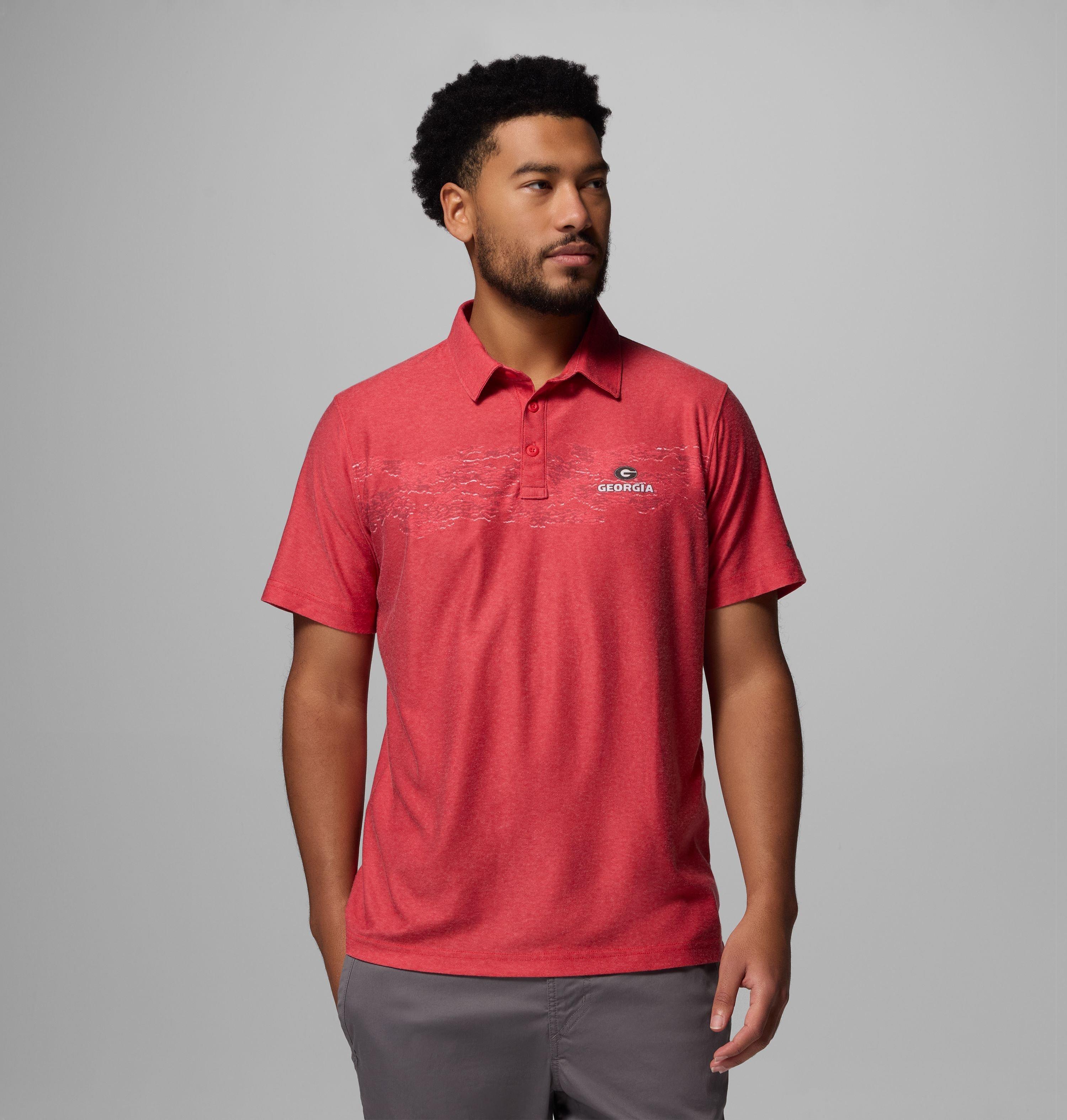 Columbia Men's Collegiate Thistletown Hills Printed Polo - Georgia-