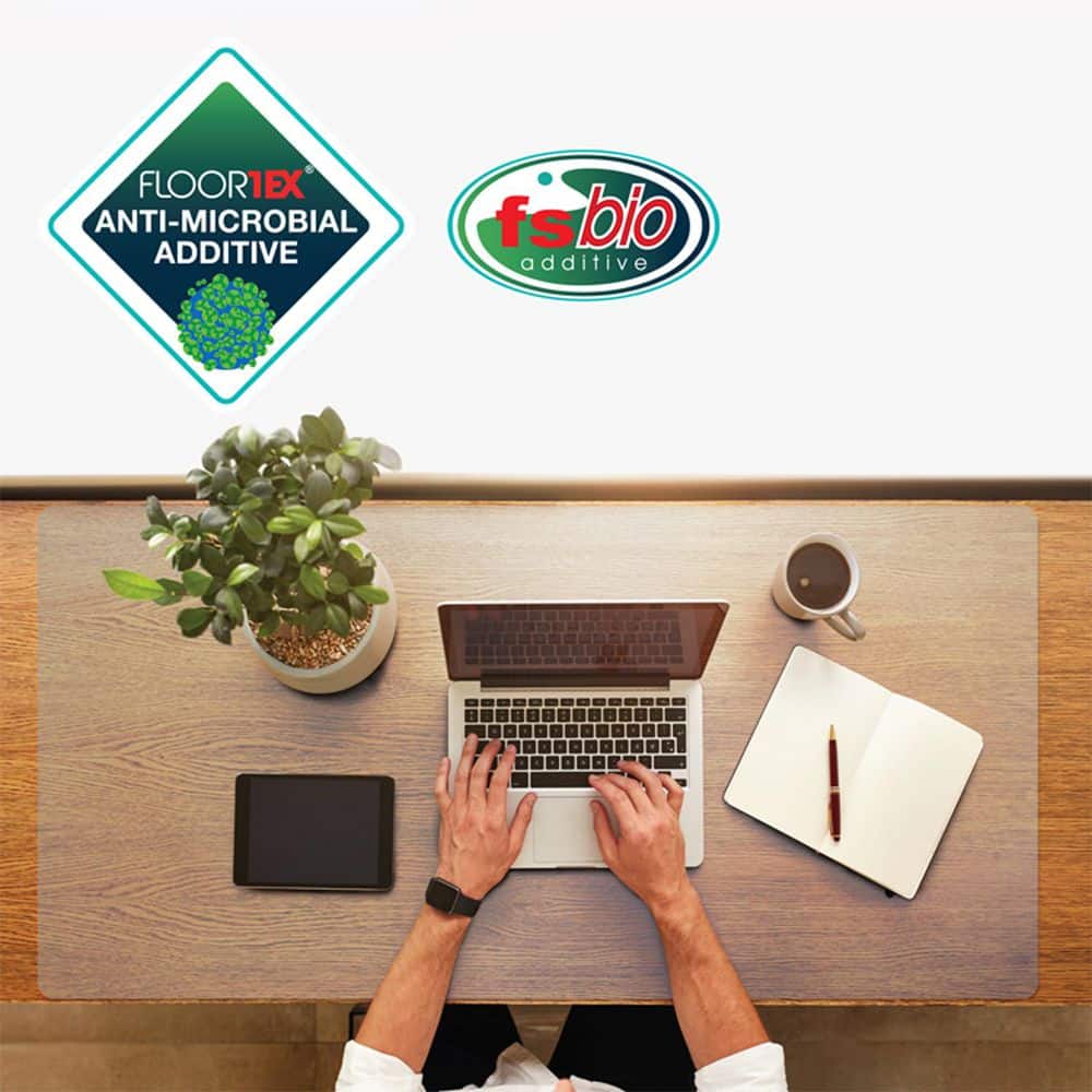 Desktex 12 in. x 18 in. Clear Vinyl Anti-Microbial Circular Table Mats (Pack of 4)