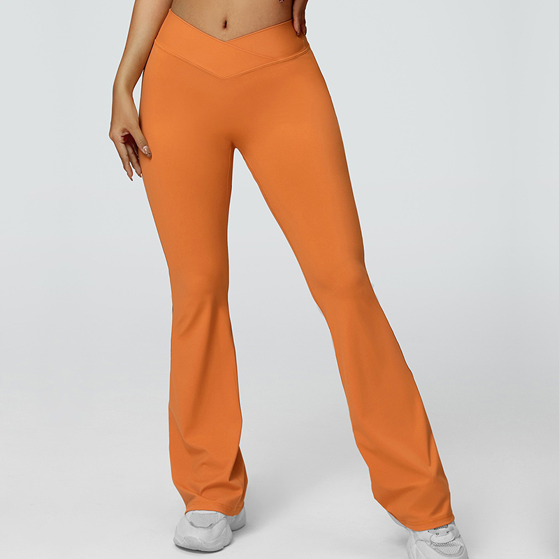 High-waisted yoga fitness pants, tummy-control flared pants, outdoor leisure sports wide-leg pants, fitness long pants