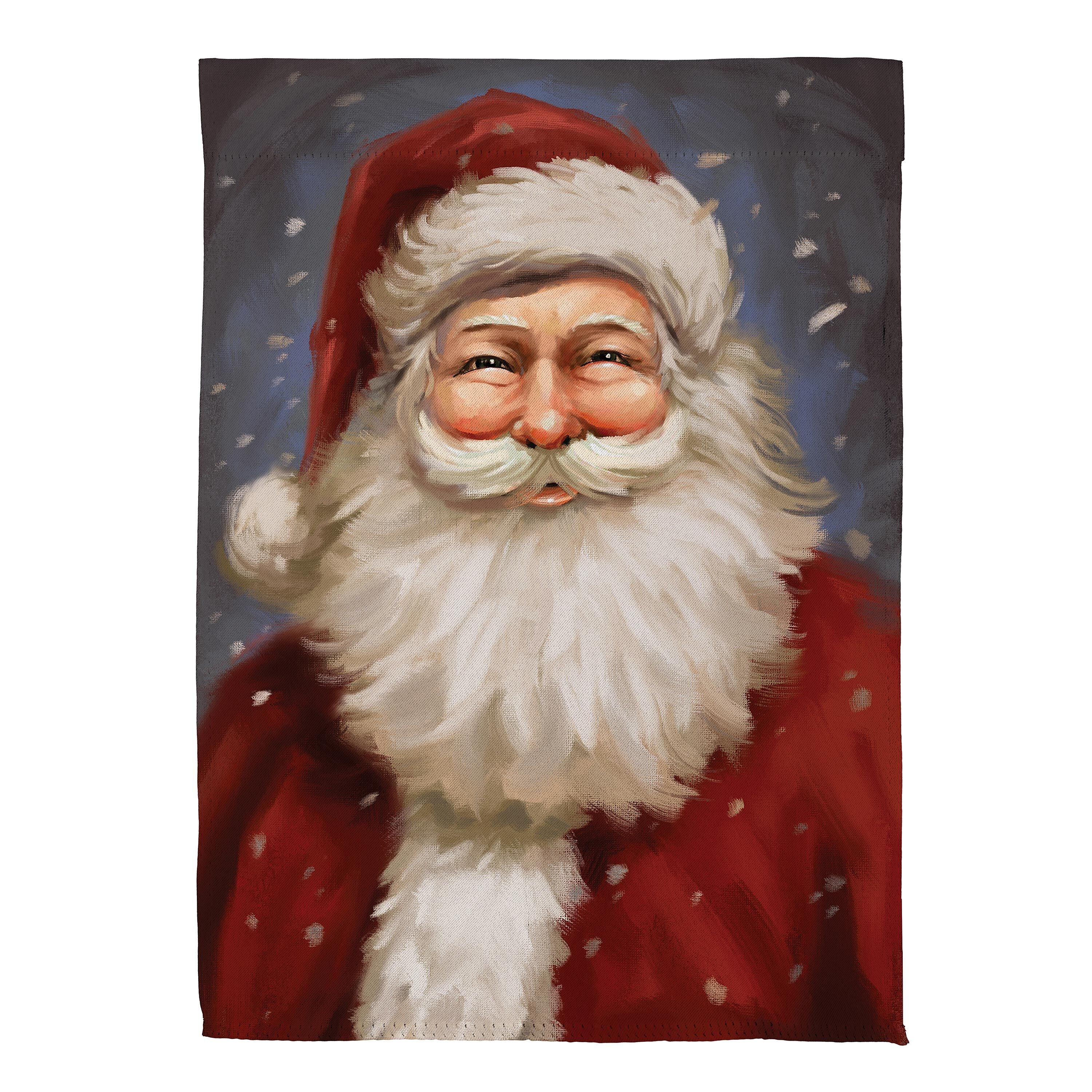 Joyful Santa Suede House Flag