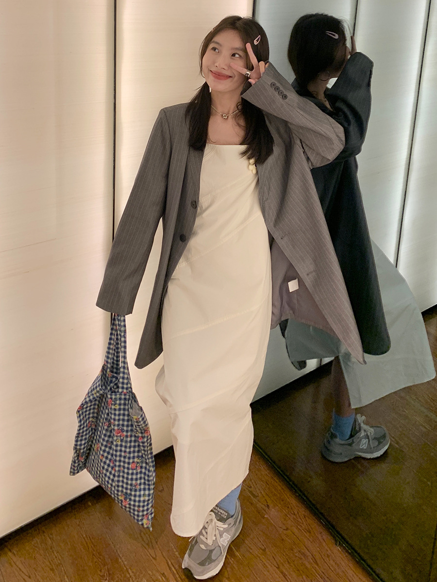 KC180 High waist slit long suspender dress high-end long dress for women