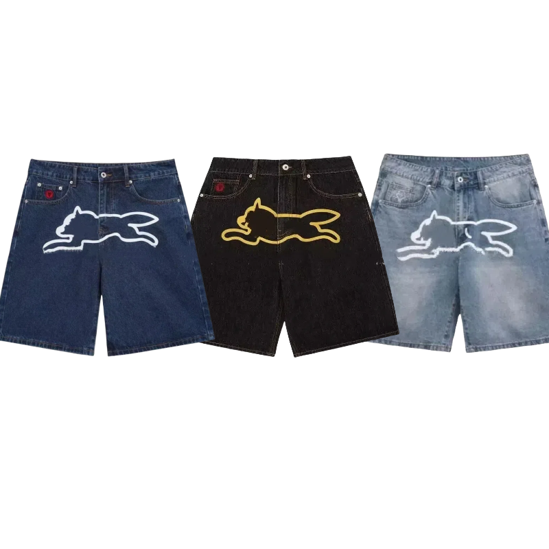Men's Designer Shorts Hip Hop Animal Flying Printing Flying Dog Graphic Baggy Casual Jorts Popular Street Vintage Jeans Shorts