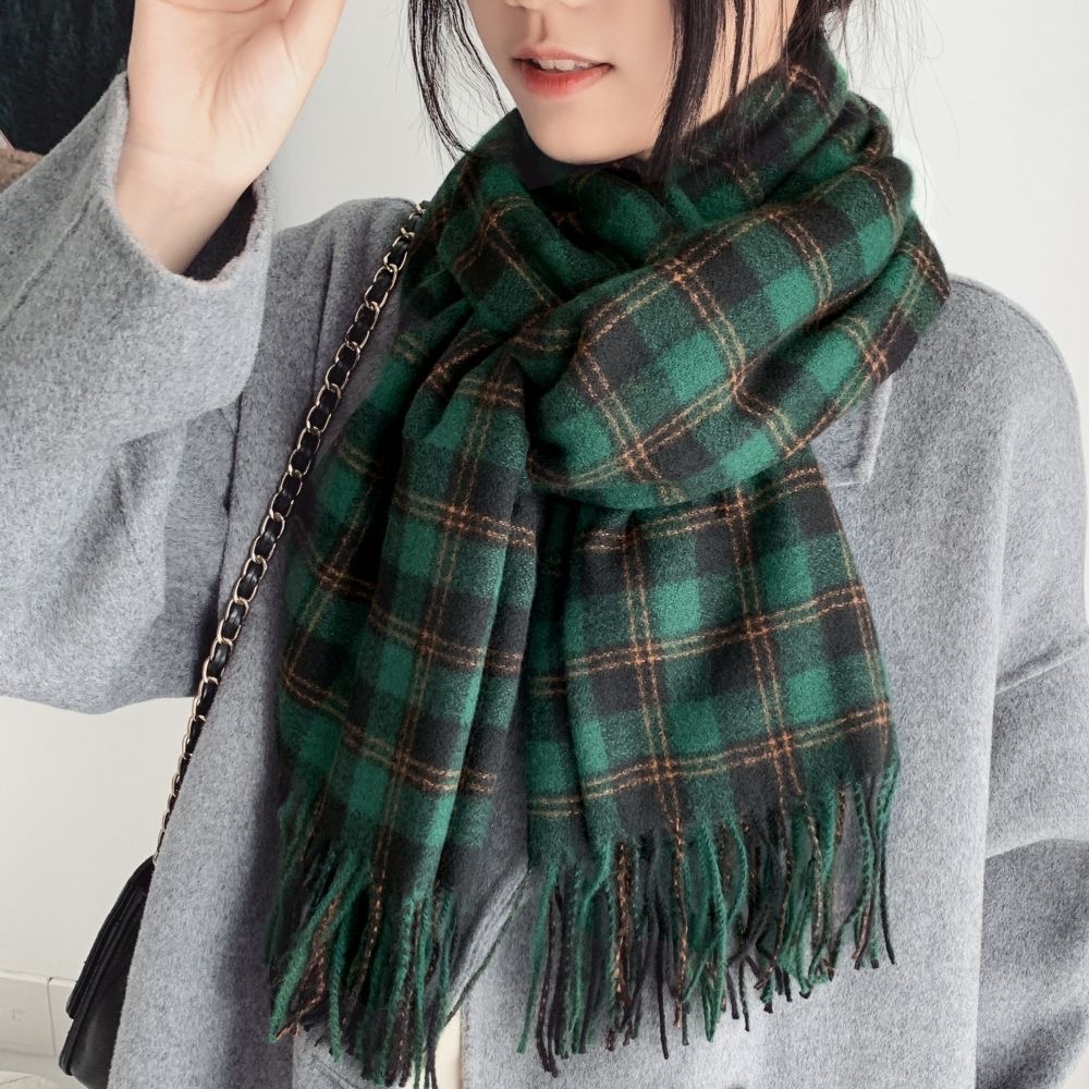 New No. 276 new soft scarf for women, winter plaid knitted soft shawl neck scarf