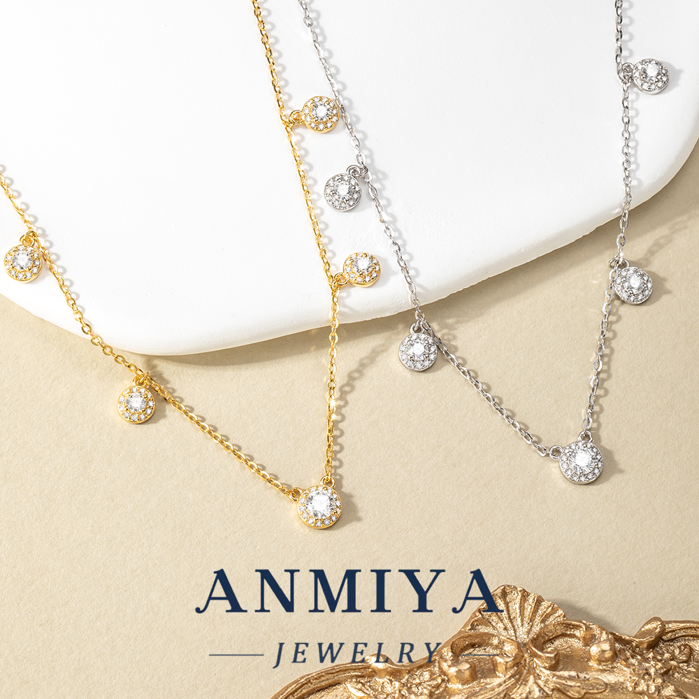 Personalized Silver Jewelry Link Chain 925 Necklace Crafted with Modular Multi-Round Geometric Pendant for Custom Gift Giving