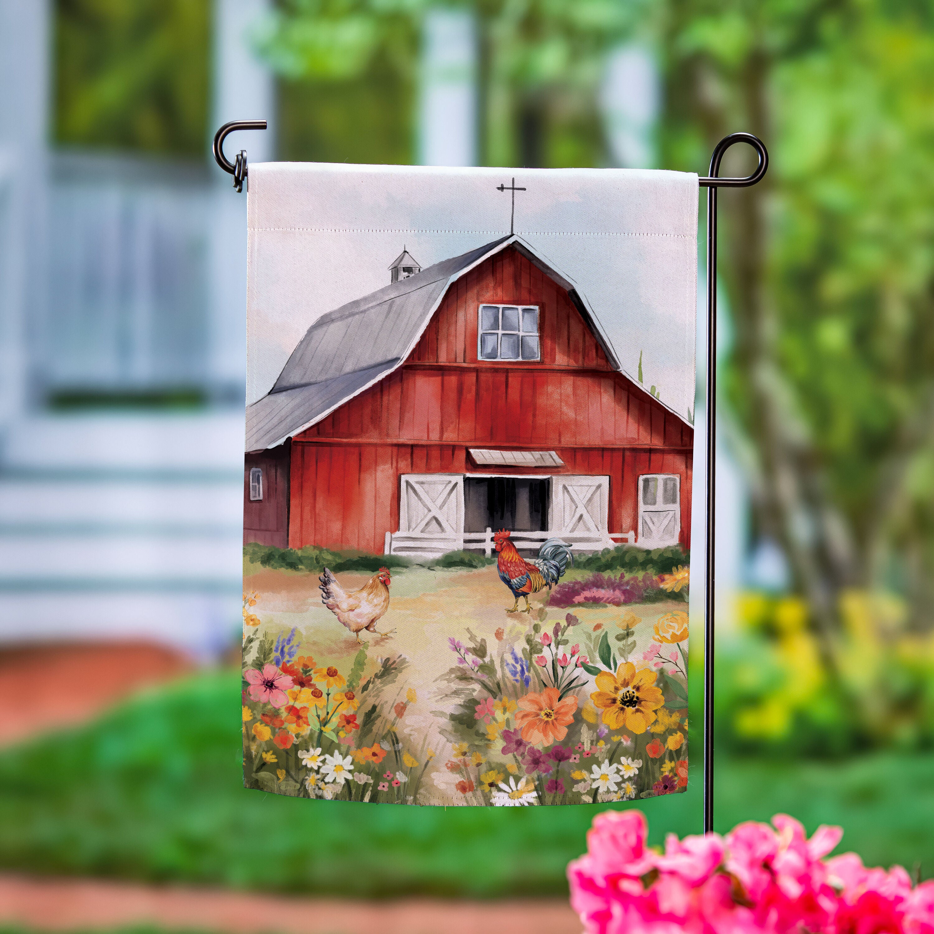 Petal & Plow Barn Suede Garden Flag