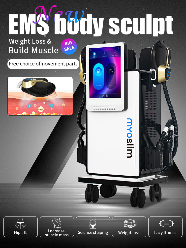 Professional Ems 5 Handles Slimming Muscle Stimulator Body Sculpting Device 6500W 200HZ With Pelvic Floor Pad